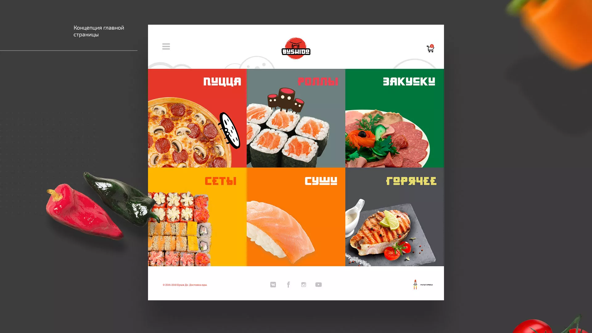Разработка сайта для пиццерии «BUSHIDO» в Нюрбе