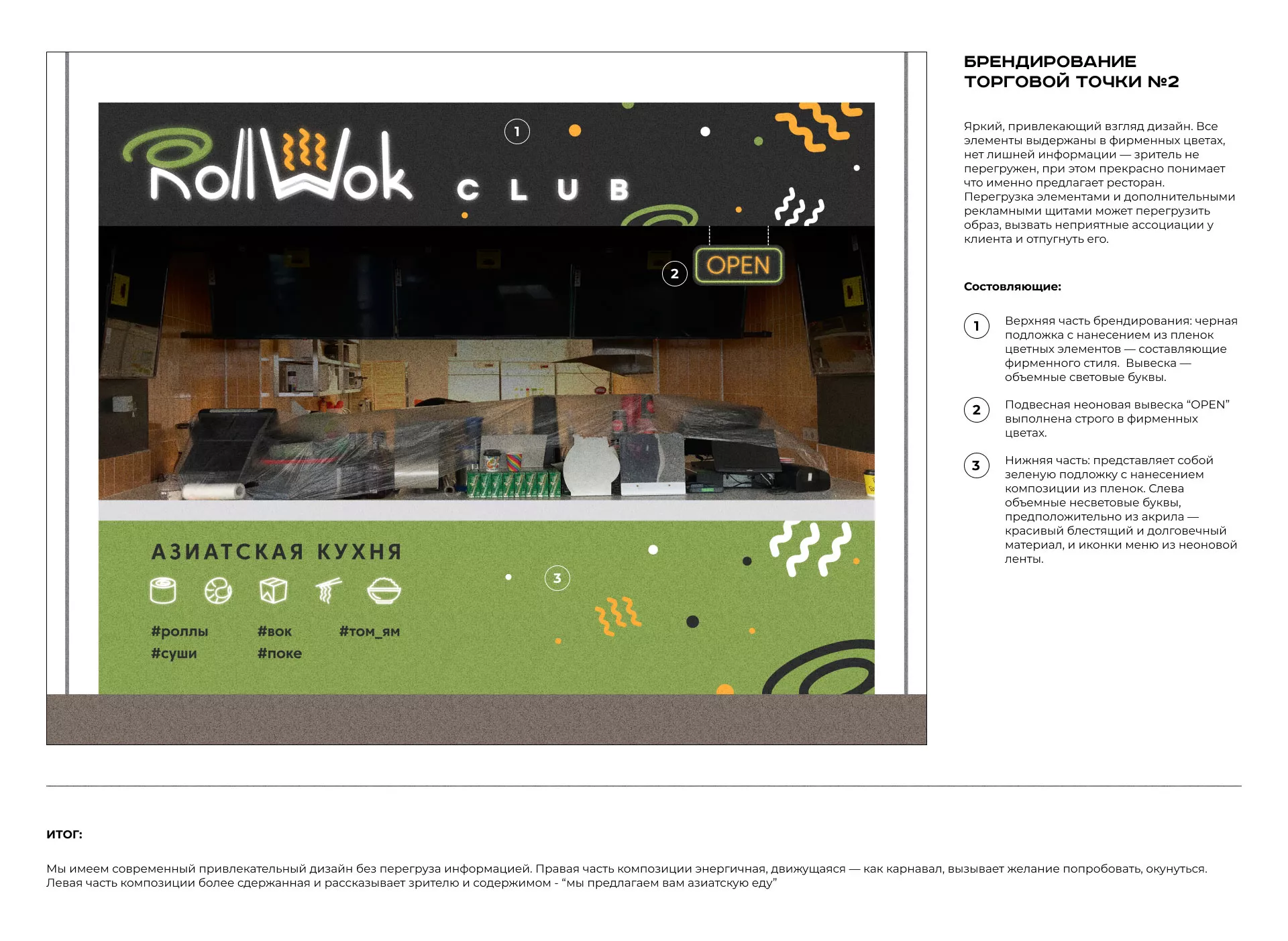Брендирование торговых точек суши-бара «Roll Wok Club» в Нюрбе